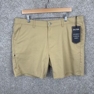 DU/ER Nustretch 7" Performance Stretch Shorts‎ Khaki Men's 38 NEW